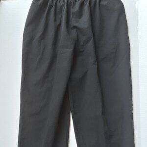 Bon Worth Women's Black Elastic Waist Wide Leg Pull On Dress Pants Size M Petite